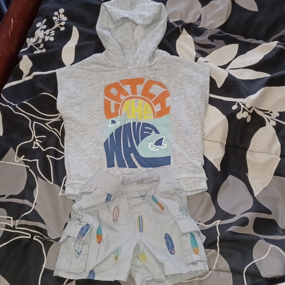 Garanimals boys 18 month shirt& shorts set , Grey